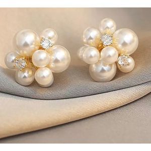 Pearl diamond stud earrings. Brand new.
